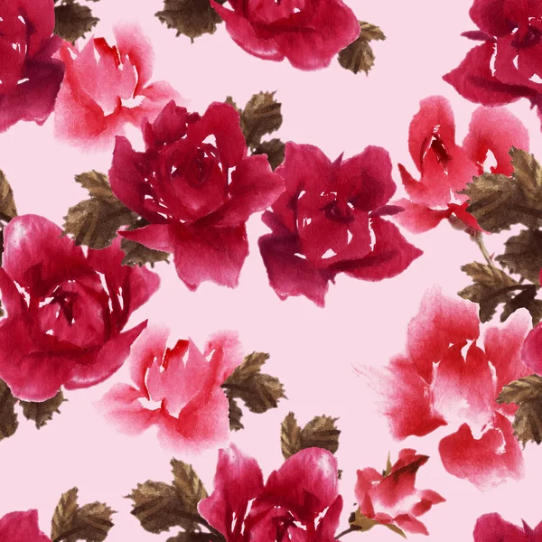 Modello acquerello con rose — Foto Stock