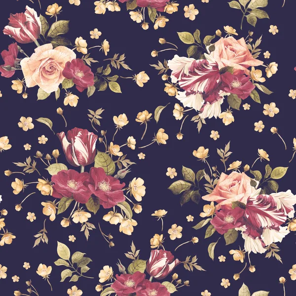 Floral pattern with roses — Stock Photo, Image