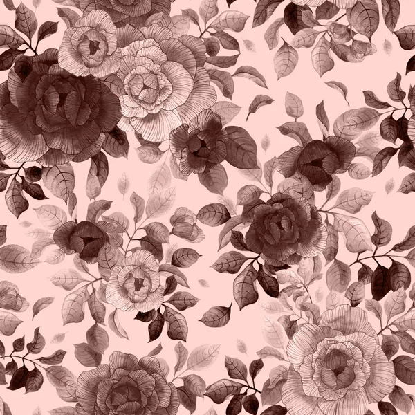 Monochrome pattern roses — Stock Photo, Image