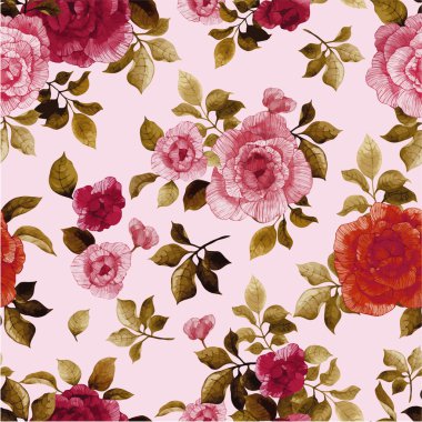 Gül çiçek desenli