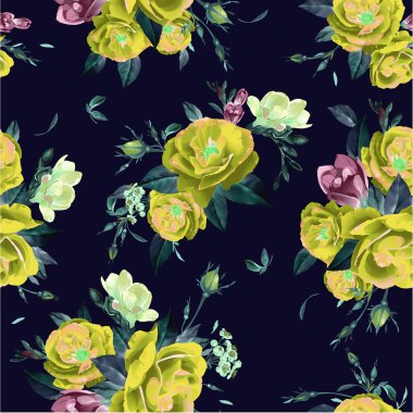 Gül çiçek desenli