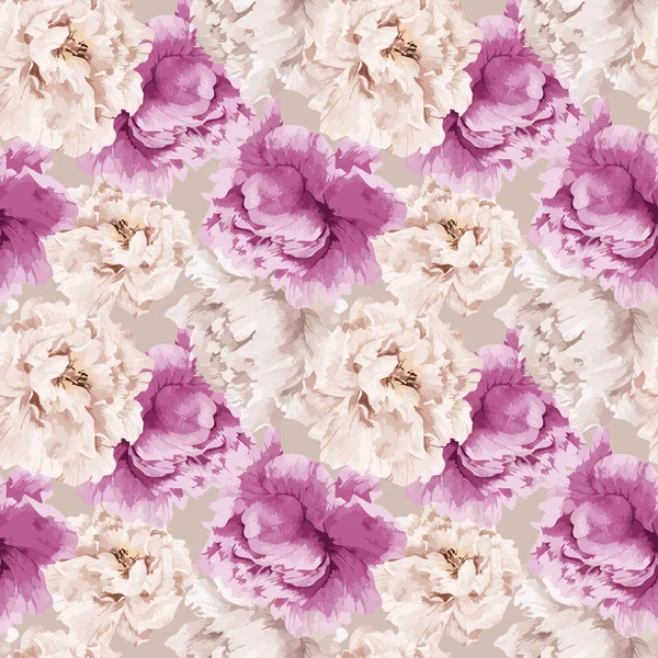 Patrón floral con peonía — Archivo Imágenes Vectoriales