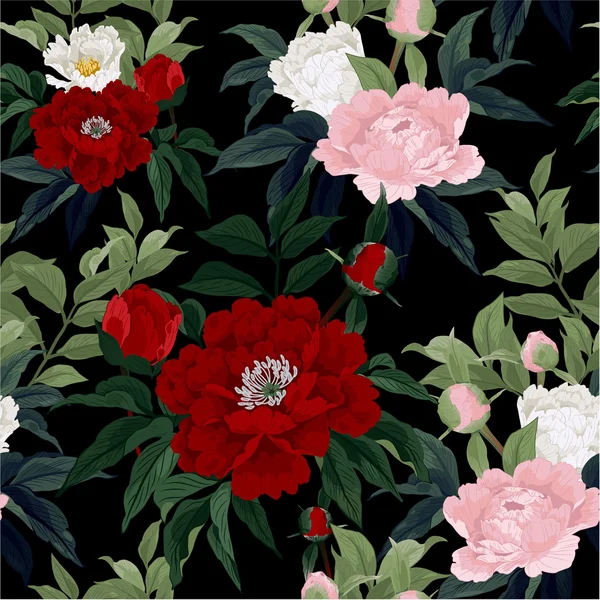 Şakayık ile çiçek desenli