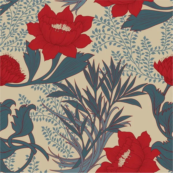 Patrón floral con crisantemo — Archivo Imágenes Vectoriales