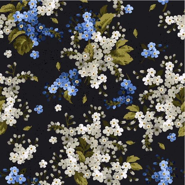 Floral pattern with forget-me-not — Stock Vector