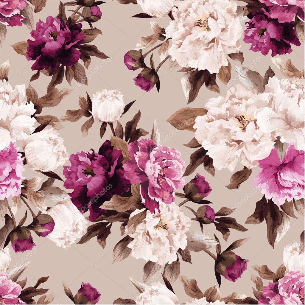 Floral pattern with peony