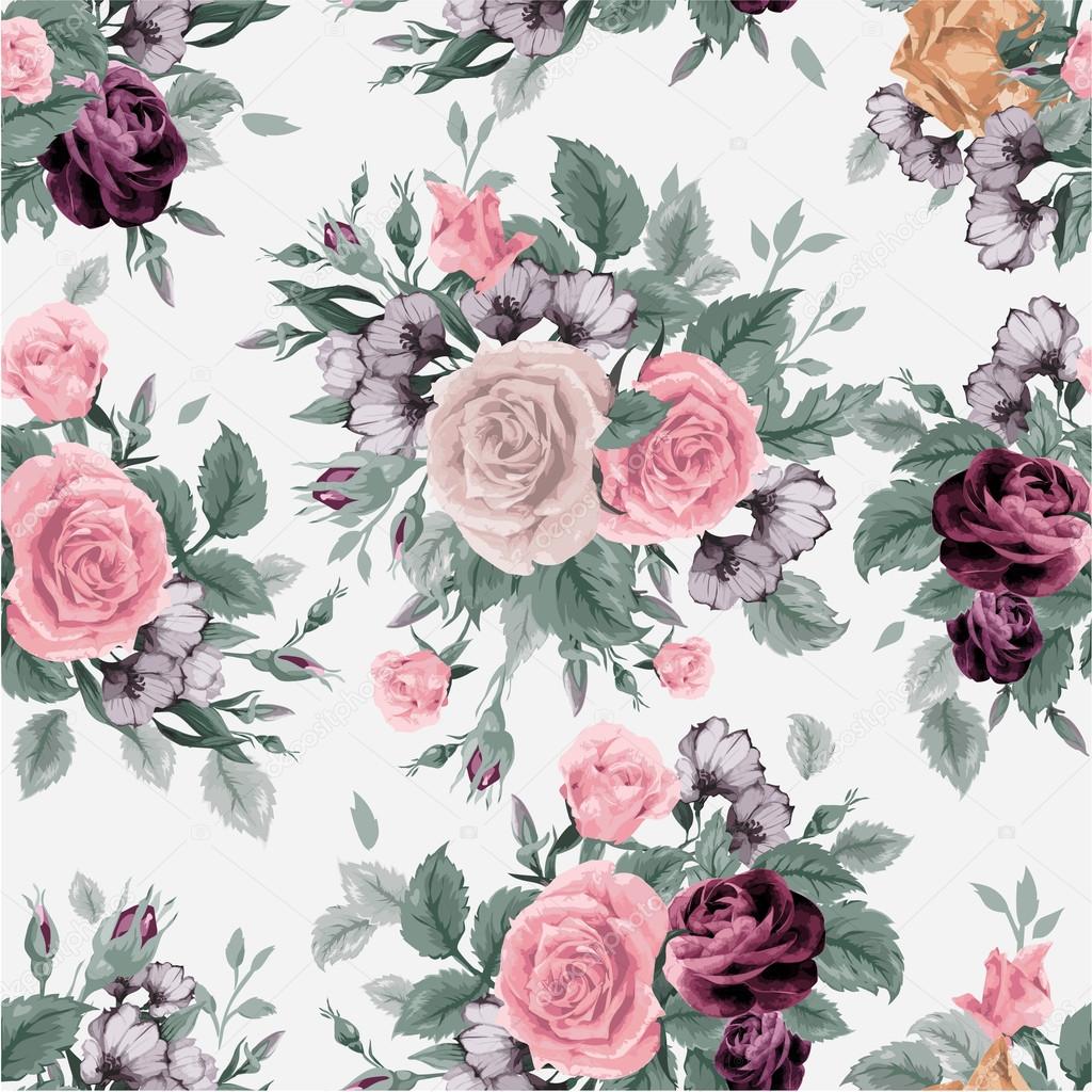 Floral pattern with roses