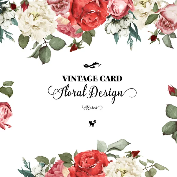 Güllü, suluboya tebrik kartı, davetiye olarak kullanılabilir 