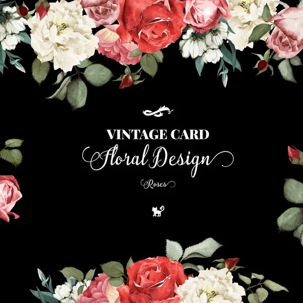 Güllü, suluboya tebrik kartı, davetiye olarak kullanılabilir 