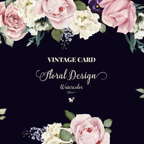 Güllü, suluboya tebrik kartı, davetiye olarak kullanılabilir 