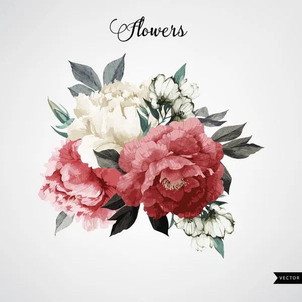 Bouquet de roses, aquarelle, peut être utilisé comme carte de voeux, invi — Image vectorielle