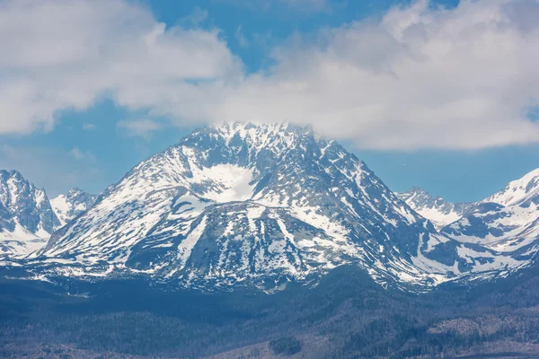 Majestätische Schneebedeckte Gipfel Der Hohen Tatra Bei Tageslicht Mit Blauem — Stockfoto