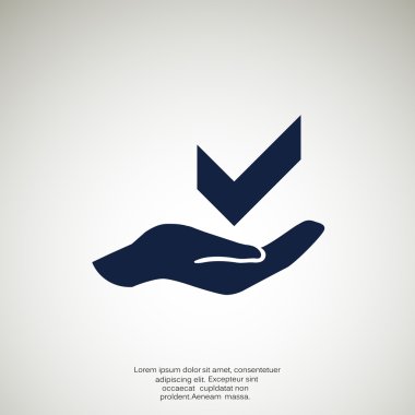 El web simgesi onay sembolü