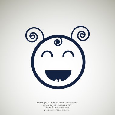 Mutlu bir çocuk yüzü doodle