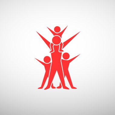 Mutlu aile kavramı web simgesi