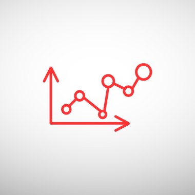 Yükselen grafik basit web simgesi