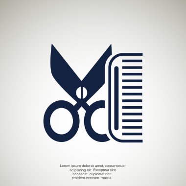 Tarak ve makas basit simgesi