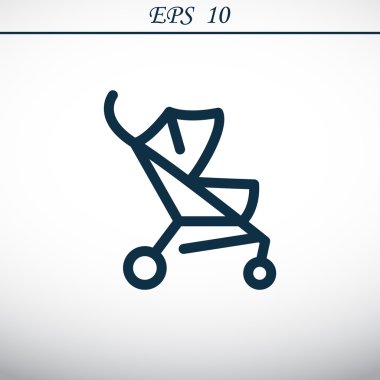 Basit bebek arabası anahat web simgesi