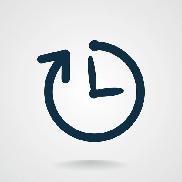 Reloj simple con icono de flecha redondeada — Vector de stock