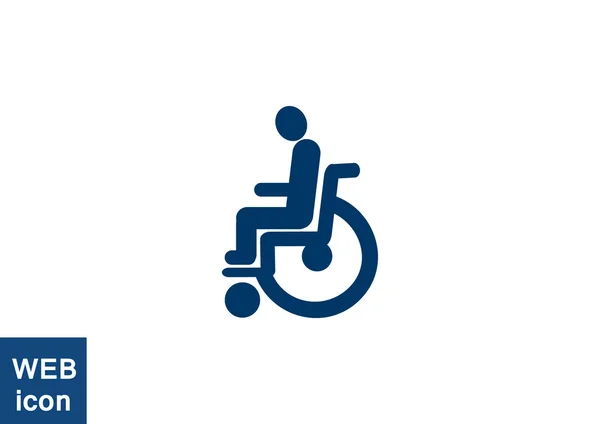 Handicapés sur fauteuil roulant icône simple — Image vectorielle