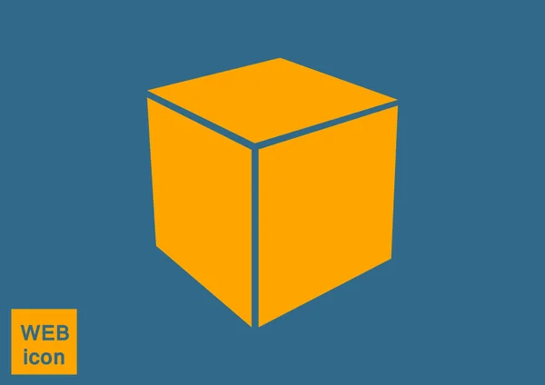 Icône web simple cube — Image vectorielle