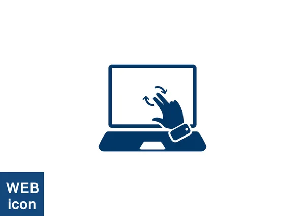 Pantalla táctil en el icono web del ordenador portátil — Archivo Imágenes Vectoriales