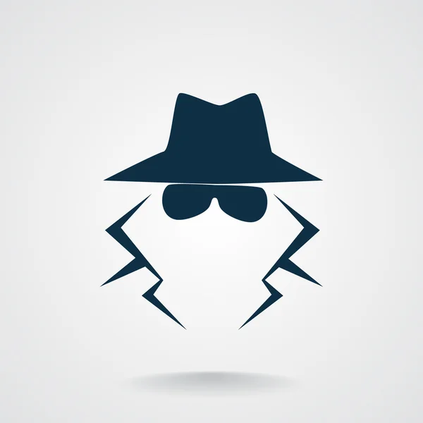 Anonieme spion agent silhouet — Stockvector