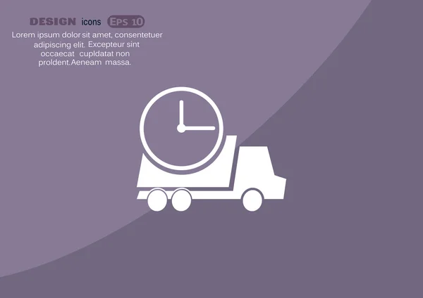 Простой грузовик с часами — стоковый вектор