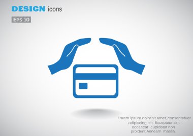 Kredi kartı ve eller web simgesi