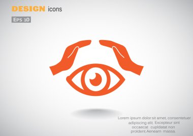 İnsan göz ve ellerini web simgesi