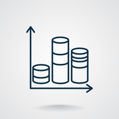 Sütunlar basit web simgesi ile grafik