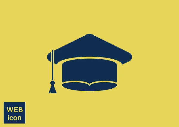 Chapeau académique simple icône web — Image vectorielle