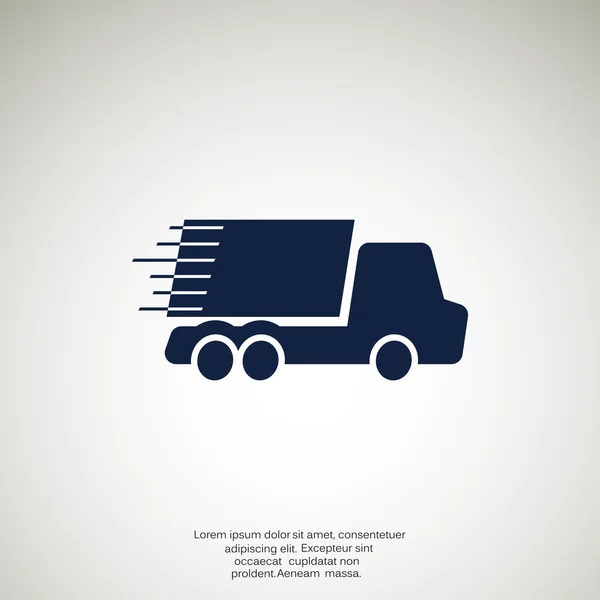 Camion simple sur le concept de livraison rapide — Image vectorielle