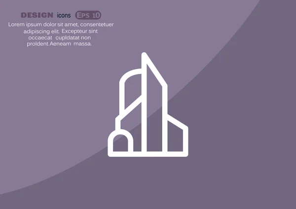 Gran ciudad icono web simple — Vector de stock