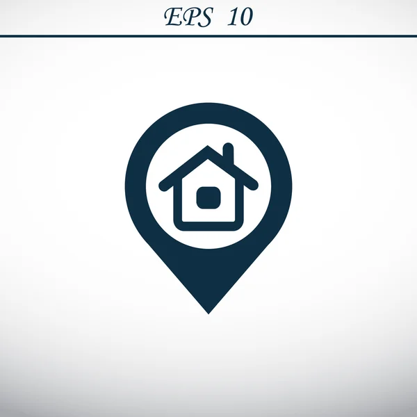 Ícone simples do ponteiro de localização da casa —  Vetores de Stock
