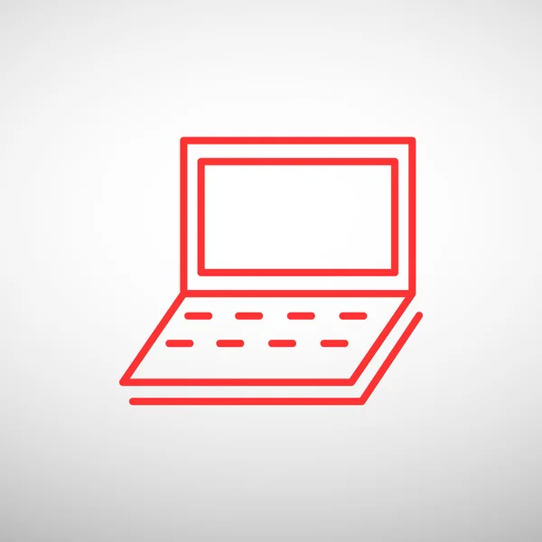 Eenvoudige laptop web pictogram — Stockvector