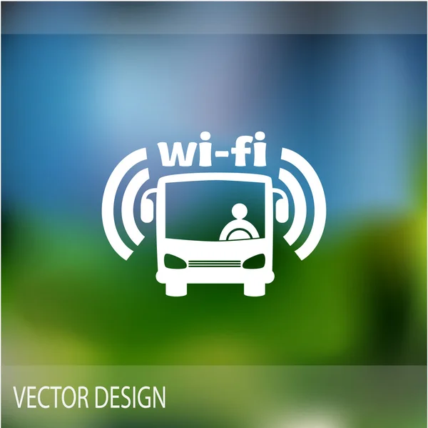 Wi-Fi i buss tecken — Stock vektor