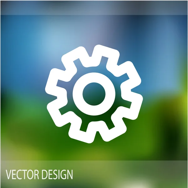 Single rounded gear simple icon — Stock Vector