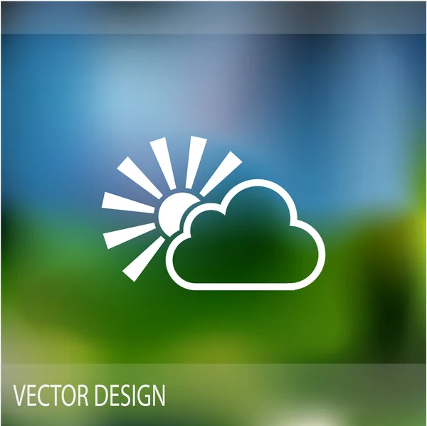 Soleil avec icône simple nuage — Image vectorielle