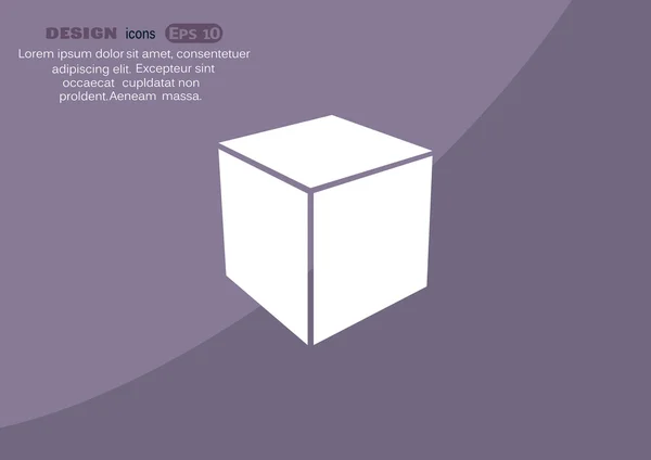 Semplice icona web cubo — Vettoriale Stock