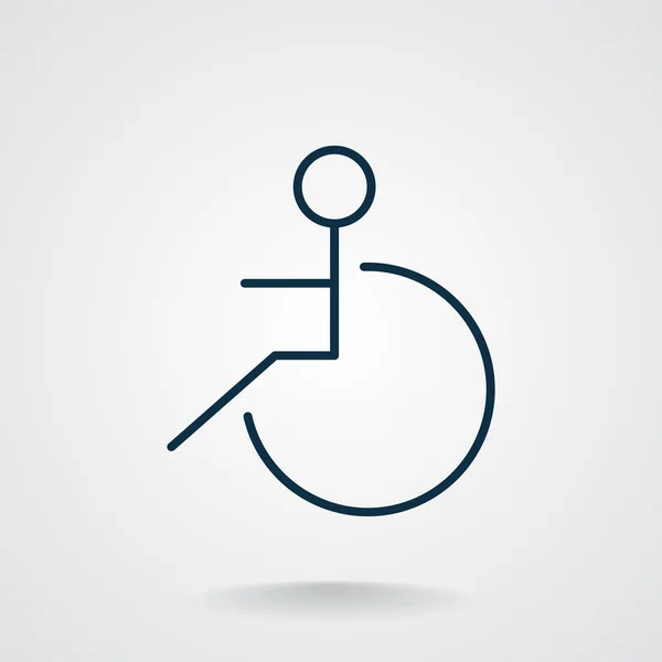 Handicapés sur fauteuil roulant icône simple — Image vectorielle