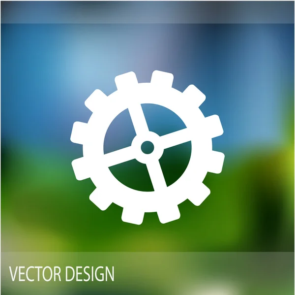 Single rounded gear simple icon — Stock Vector