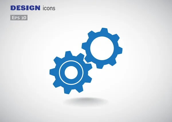 Engrenages arrondis icône simple — Image vectorielle