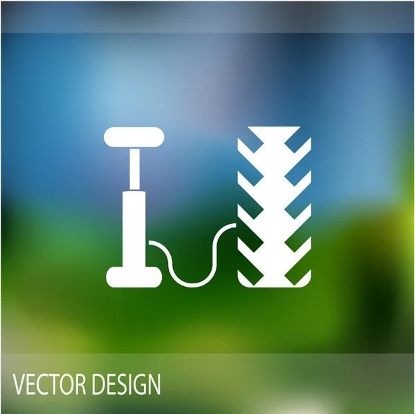 Pompe à air et icône web pneu — Image vectorielle