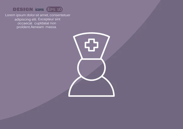 Verpleegkundige silhouet web pictogram — Stockvector