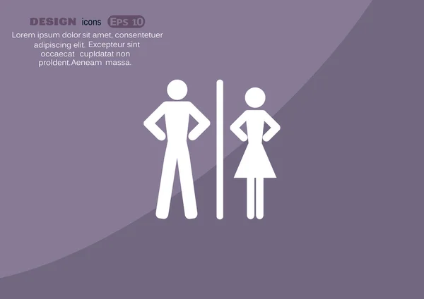 Icono WC con signos de género — Archivo Imágenes Vectoriales
