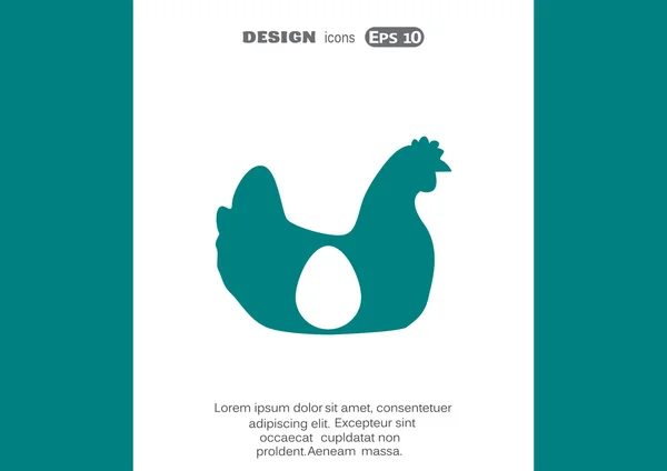 Poule avec oeuf à l'intérieur silhouette — Image vectorielle