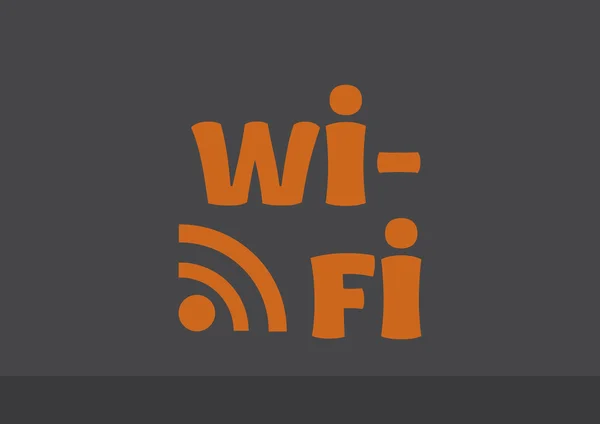 Inscription Wi-Fi avec icône ondulations — Image vectorielle