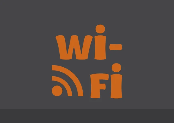 Wi-Fi yazıt dalgalar simgesiyle — Stok Vektör