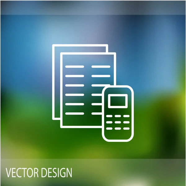 Papiers avec téléphone portable simple icône web — Image vectorielle